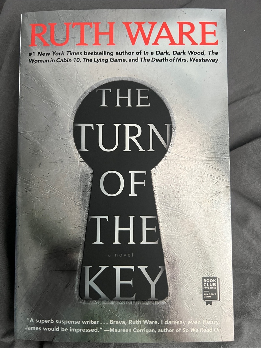 Ruth Ware "The Turn of the Key" Paperback - Silver & Black Cover